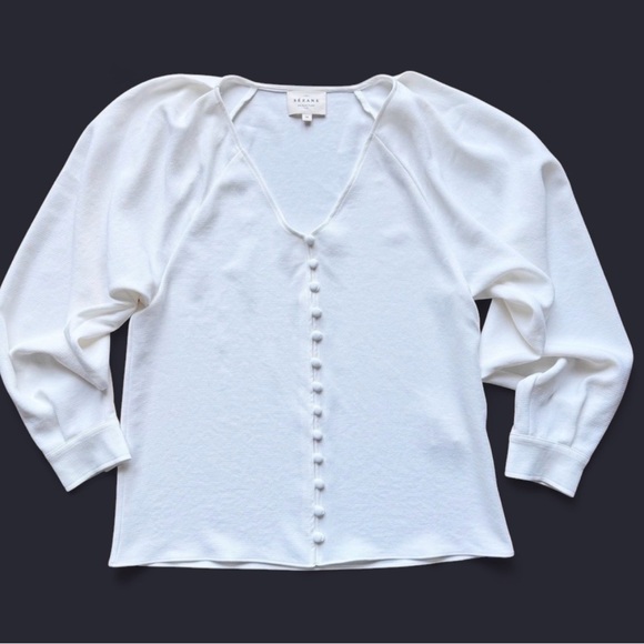 Sezane Cream Blouse Minimalist Quiet Luxury High End Designer Neutral Palette 34